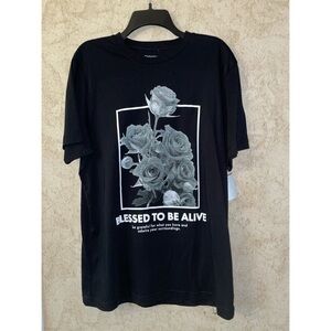 Eighth Avenue Black Graphic T-Shirt “Blessed to Be Alive”